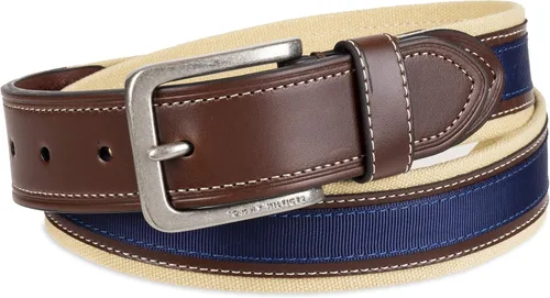 Miniatura 2 de Tommy Hilfiger - Cinturón de tela con incrustaciones de cinta para hombre, con hebilla de un solo diente