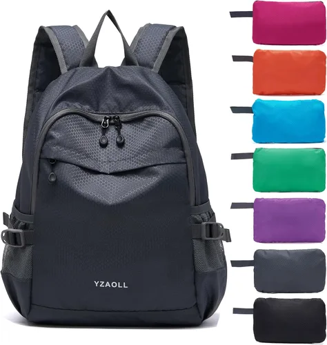 YZAOLL Mochila pequeña de senderismo de 20 litros, mochila ligera para el día, mochila plegable para mujeres y hombres, viajes, camping, vacaciones,