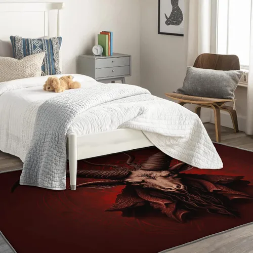 Miniatura 2 de Baphomet - Alfombra de área de 3 x 4, alfombra demoníaca, alfombras lavables para decoración de sala de estar y dormitorio, alfombra suave Baphomet