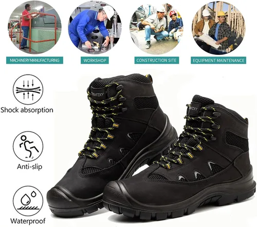 Miniatura 6 de Botas de trabajo para hombres, botas de seguridad impermeables con punta de acero de 6 pulgadas