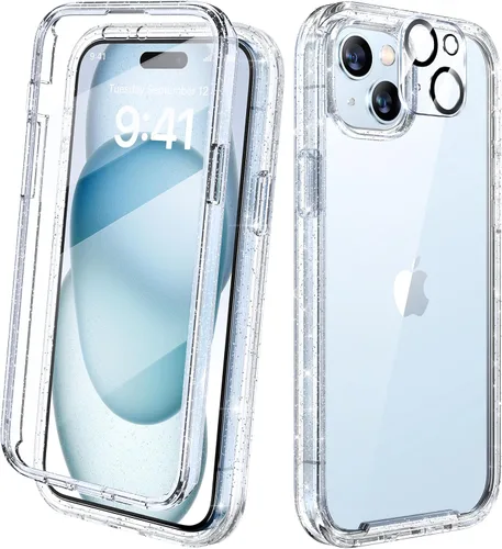 Miniatura 80 de Diaclara - Funda compatible con iPhone 11, carcasa resistente de cuerpo completo con protector de pantalla integrado sensible al tacto y Transparente