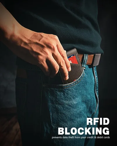 Miniatura 45 de Zitahli - Billeteras delgadas RFID para hombres, billetera de cuero flexible con clip de dinero, cartera minimalista con bolsillo frontal