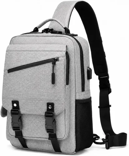 Miniatura 13 de Bolsa tipo mensajero de lona tipo bandolera para computadora portátil, casual, viajes, para hombres y mujeres