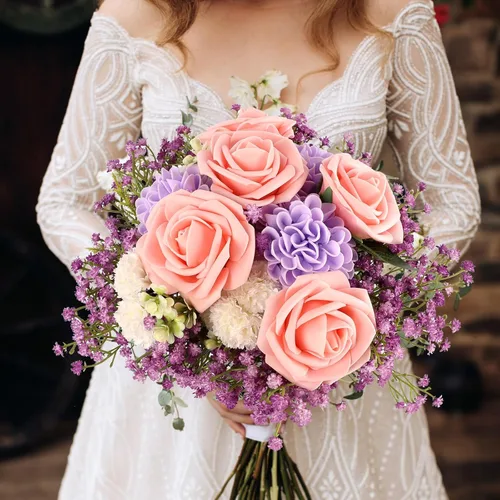 Miniatura 3 de N&T NIETING - Ramo de 10 flores artificiales de aliento de bebé, Gypsophila falsa, toque real, arreglo floral para bodas, fiestas, centros de mesa