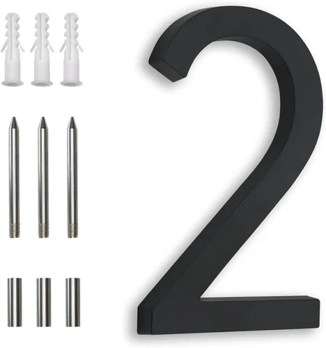 Números de Casa Modernos para Exterior de 7 Pulgadas, Números de Calle, Números de Casa Grandes de Metal Negro, Números de Dirección para Casa