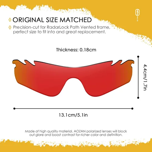 Miniatura 11 de Lentes de repuesto ANSI Z87.1 para gafas de sol Oakley RadarLock Path ventiladas - HI-DEF fotocromático