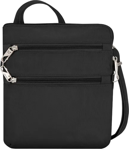 Travelon Bandolera clásica antirrobo con doble cremallera