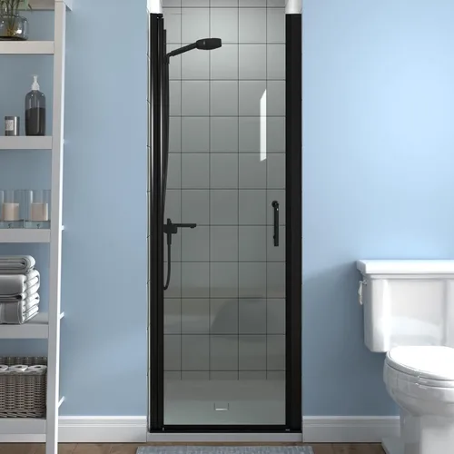 Miniatura 25 de ExBrite Puerta de ducha pivote sin marco de 34-35.5 pulgadas de ancho x 72 pulgadas de alto, puertas de ducha pivotantes de vidrio transparente