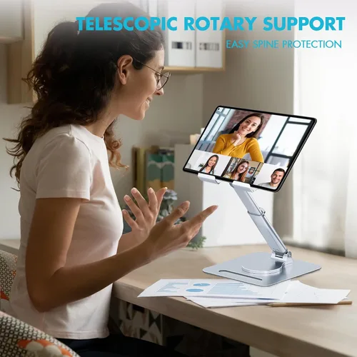Miniatura 2 de GuaziV Soporte ajustable para tablet de 360°, soporte plegable ergonómico para iPad de 10.2 a 12.9 pulgadas, Kindle, teléfonos de 4 a 13 pulgadas