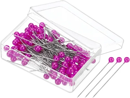 Miniatura 18 de PATIKIL 200 pines rectos de 1.5 pulgadas con cabeza de bola perlada de plástico para tela, decoración, joyería, bricolaje, manualidades y proyectos