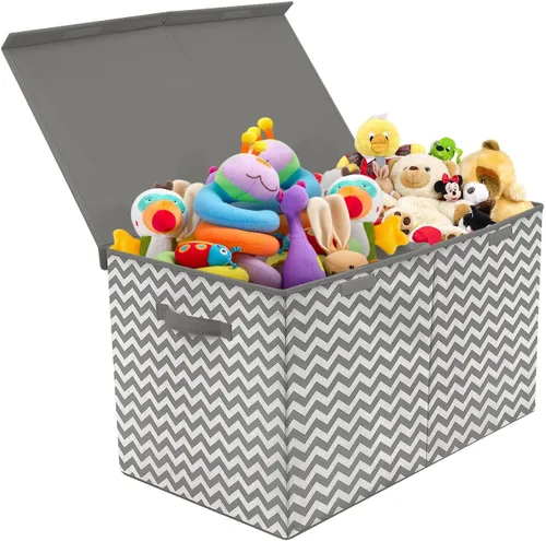 Miniatura 10 de Sorbus Baúl de juguetes con tapa abatible, almacenamiento plegable para niños, para guardería, sala de juegos, armario, organización del hogar