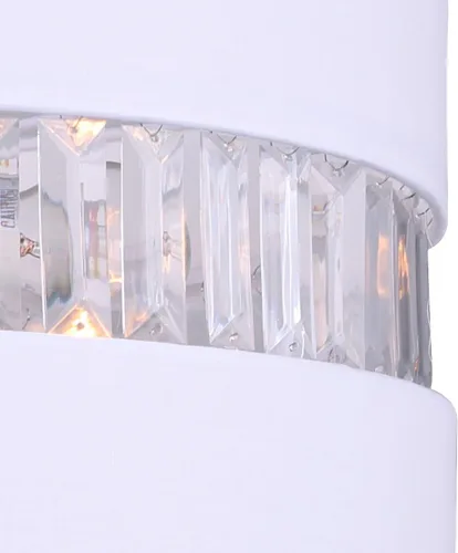 Miniatura 3 de Canarm Ballard - Candelabro de tambor de 3 luces, acabado cromado con pantalla blanca, iluminación de altura ajustable de 16 pulgadas para comedor