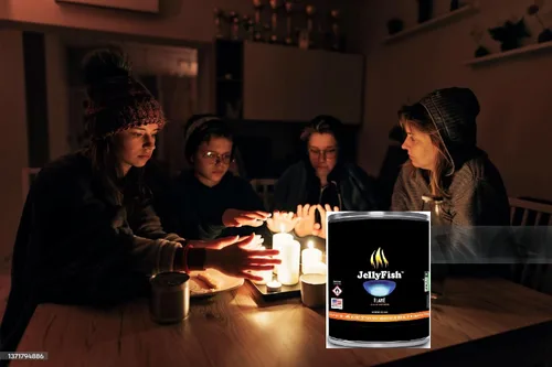 Miniatura 8 de Real JellyFish Flame Premium Gel Fuel 48 latas para interiores o exteriores, fabricadas en Estados Unidos, 13 onzas