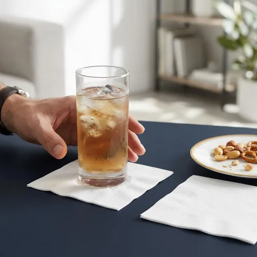 Miniatura 5 de Servilletas desechables blancas para bebidas – 1000 servilletas de cóctel, servilletas de papel absorbentes, a granel para fiestas, bares, catering