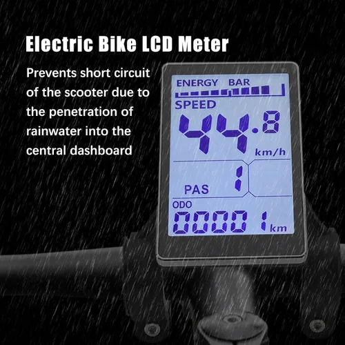 Miniatura 6 de Pantalla LCD para Bicicleta Eléctrica, Métrica de Panel de 5 Pines para E Scooter M5 con Conector Impermeable, Pantalla de Control de Medidor