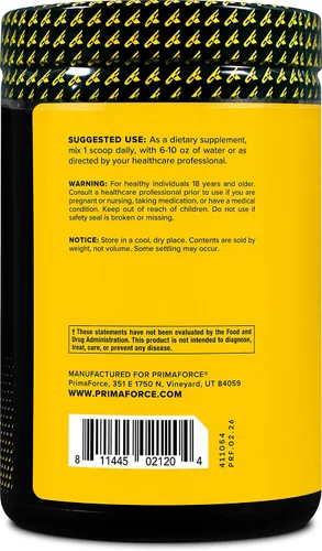 Miniatura 3 de Primaforce BCAA Polvo (piña mango) 30 porciones por envase – 2:1:1 BCAAs, bebida de recuperación después del entrenamiento con aminoácidos y sal