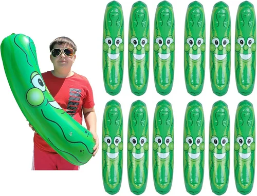 Cabeza de pepinillo sonriente inflable gigante gigante de 36 pulgadas (3 pies). Vinilo inflable de cara inflable para playa, piscina, fideos, broma,
