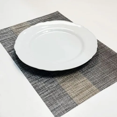 Miniatura 9 de Juego de 4 manteles individuales tejidos de vinilo/plástico, lavables y duraderos, antideslizantes, para decoración de mesa de cocina, comedor, Negro