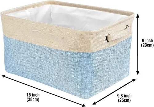 Miniatura 6 de Cesta de almacenamiento plegable personalizada con lindo borde de perro, plegable y resistente de tela resistente para juguetes de mascotas, cubo
