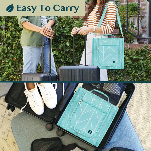 Miniatura 5 de PAVILIA - Bolsa de aseo para viaje para mujeres y hombres, organizador cosmético colgante, bolsa de maquillaje resistente al agua para accesorios