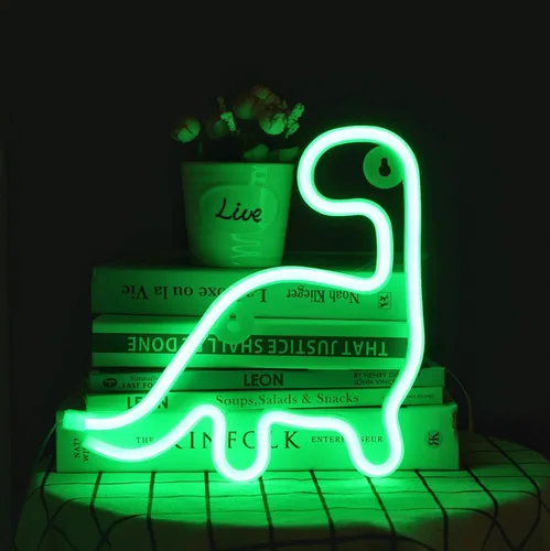 Miniatura 3 de Letrero de neón de dinosaurio, luz LED, decoración de pared, decoración de habitación, bonita luz nocturna, regalo para niños y niñas, regalo