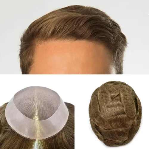 Miniatura 84 de Toupee - Sistema de reemplazo de cabello humano para hombre, encaje mono fino, duradero, línea capilar natural para hombre, pieza de cabello NPU