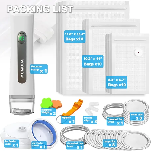 Miniatura 9 de MOMODA Sous Vide - Juego de 30 bolsas de cocina, bolsas reutilizables sin BPA con válvula de aire para cocinas Joule y Anova, bolsas