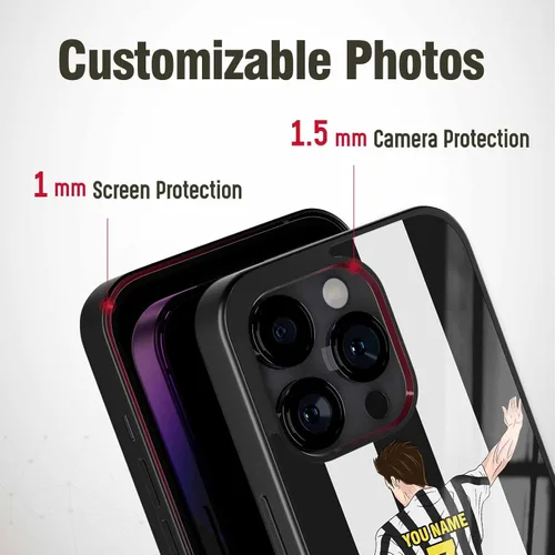 Miniatura 3 de Fundas personalizadas con nombre y número del equipo de fútbol para iPhone 11, 12, 13, 14, 15, 16, 17 Pro Max Plus Mini X 8 SE para Samsung Galaxy