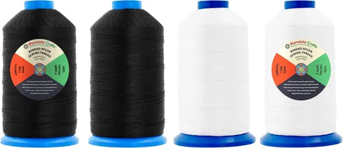 Miniatura 168 de Mandala Crafts - Hilo de nailon para coser cuero, tapicería, mezclilla y para trenzar el pelo; resistente, 1500 yardas, tamaño 69 T70 Marrón
