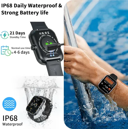 Miniatura 7 de KOOOGEAR Relojes inteligentes para hombres y mujeres (respuesta/hacer llamadas), reloj de fitness HD de 1.91 pulgadas con más de 110 rastreadores