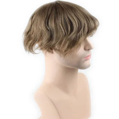 Miniatura 3 de Voloria Encaje francés de cabello humano real con piel fina PU para hombre Stock Toupee Hair Pieces #18