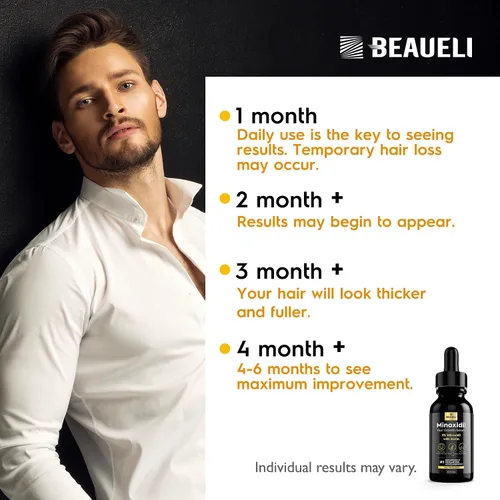 Miniatura 7 de 5% Minoxidil para el crecimiento del cabello para hombres y mujeres: Suero de tratamiento de rebrote de Minoxidil de extra fuerza para la pérdida
