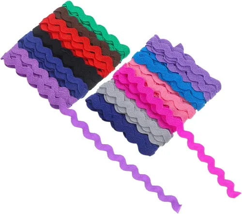 Miniatura 2 de EXCEART Cinta curvada Rick Rack de 6 yardas con borde ondulado, 0.315 in, costura para manualidades, accesorios de ropa, vestido, saris, blusas