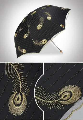 Miniatura 3 de Honeystore Parasol de viaje plegable Brolly Anti-UV Sombrilla Vintage