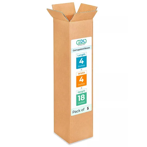 Miniatura 245 de IDL Packaging Paquete de 5 cajas de envío altas de 8 x 8 x 48 pulgadas, extra resistentes de 200 libras frente a caja regular, cajas de mudanza