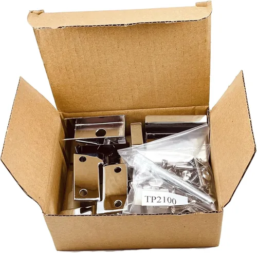 Miniatura 3 de Harris Hardware TP2100 Juego de herrajes completo para puerta corredera de partición de inodoro de zamac fundido a presión, puerta de 1 pulg.
