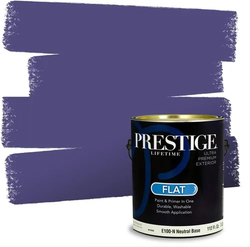 Miniatura 86 de PRESTIGE Pinturas de pintura interior e imprimación en uno, 1 galón, plano, combinación comparable de Sherwin Williams* Kimono Violet*