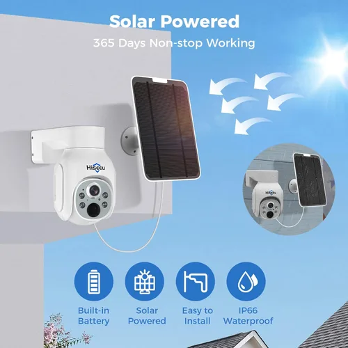 Miniatura 3 de Hiseeu - Cámara de seguridad solar para exterior, 4 cámaras de 4 MP, sistema de cámara de seguridad inalámbrico con pantalla LCD de 10 pulgadas