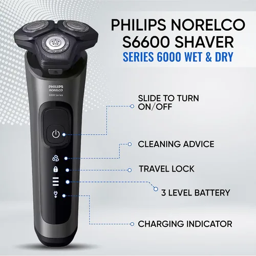 Miniatura 5 de Philips Afeitadoras Eléctricas para Hombres, Afeitadora Eléctrica Recargable Húmeda/Seca con Tecnología SenseIQ, Maquinilla de Afeitar Eléctrica