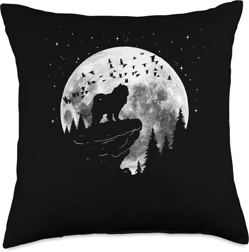 Miniatura 4 de Chow Chow Dog Breed Night Stroll for Dog Owner Throw Pillow