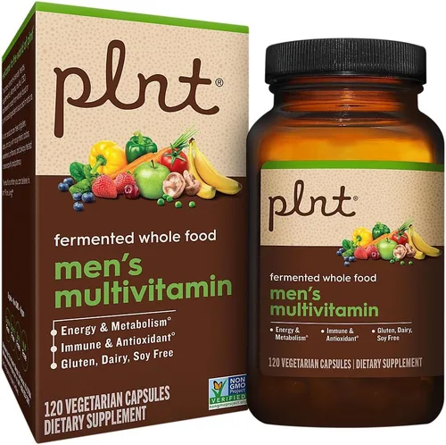 plnt Multivitamínico MenaTMs de alimentos integrales fermentados (120 cápsulas veganas)