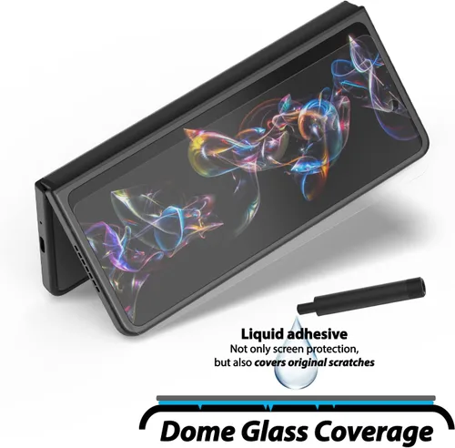 Miniatura 4 de DOME GLASS Whitestone - Protector de pantalla para Z Fold 4 2022, protector de vidrio templado completo con tecnología de dispersión de líquidos