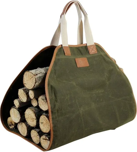 Miniatura 11 de INNO STAGE Bolsa de lona para troncos, bolsa de madera duradera, accesorios para estufas de chimenea, soporte de leña extra grande con asas