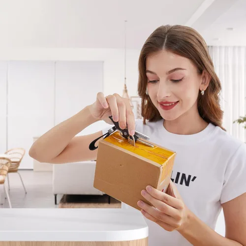 Miniatura 6 de Coowolf pequeña navaja de bolsillo plegable para mujeres y hombres con cadena – para cortar correo diario, paquetes, cuerdas y cintas, accesorios