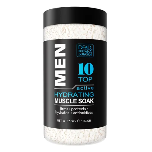 Dead Sea Collection Sales de baño para hombres, baño de recuperación muscular, TOP 10 Active Sal pura del mar muerto para calmar y relajar, 37 onzas