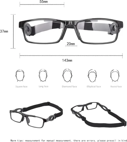 Miniatura 2 de SooGree Gafas deportivas de baloncesto para hombres y mujeres, gafas de seguridad, gafas de deporte, antivaho y choque de colisión
