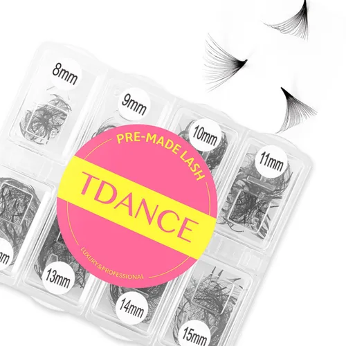 TDANCE 600 Abanicos Abanicos Prefabricados Extensiones de Pestañas Naturales y Volumen Longitudes Mixtas Abanicos de Pestañas Prefabricados 5D-24D