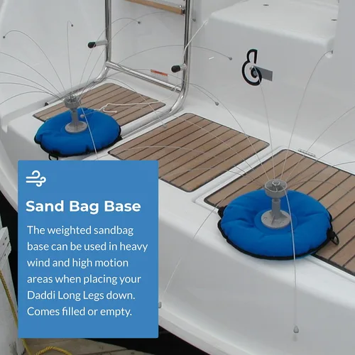 Miniatura 2 de Bird Barrier Base de barco para bolsa de arena, para usar con patas largas Daddi, portátil y fácil de mover, mantén a los pájaros lejos de tu barco