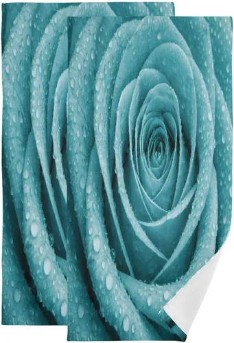 Miniatura 8 de ALAZA Juego de 2 toallas de mano de ágata dorada, suaves y absorbentes, decorativas, para baño, gimnasio, hotel, spa, 28 x 14 pulgadas