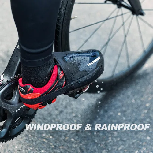Miniatura 3 de ROCKBROS Cubre dedos para zapatos de ciclismo, sobrezapatillas térmicas para bicicleta para clima frío, protector de puntera Kevlar para hombres